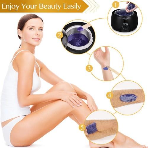 Wax Warmer, Hair Removal Kit with Adjustable Temperature, 4 Flavors, 10 Wax Applicator Sticks, Wax Heater for Body Armpits, Eyebrows, Face, Legs, Bikini - Toytexx Wax Warmer, Hair Removal Kit with Adjustable Temperature, 4 Flavors, 10 Wax Applicator Sticks, Wax Heater for Body Armpits, Eyebrows, Face, Legs, Bikini - Toytexx